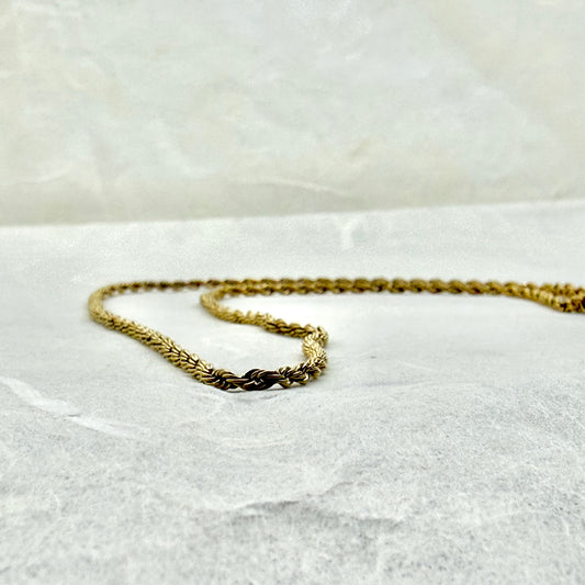 αλυσίδα από ατσάλι (stainless steel) σε χρυσό με twisted/rope design