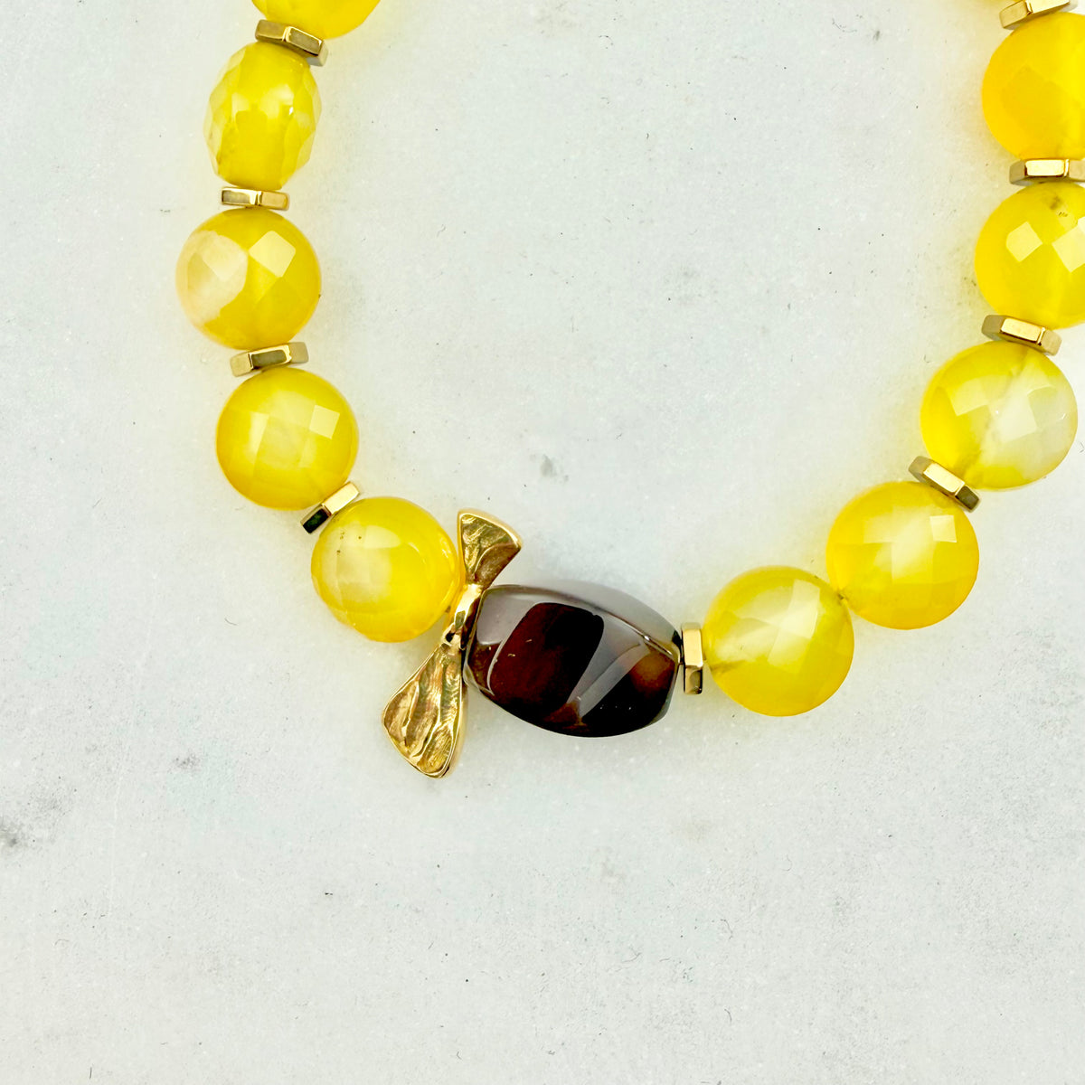 honey bracelet yellow beaded autumn jewelry