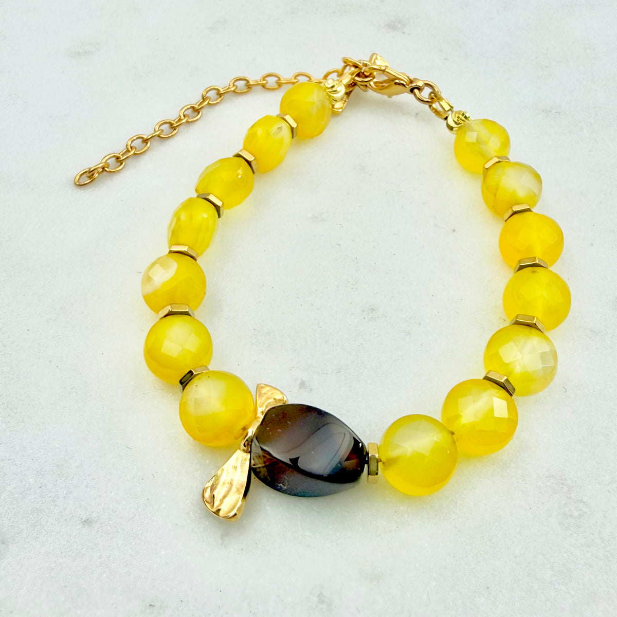 honey bracelet yellow beaded autumn jewelry