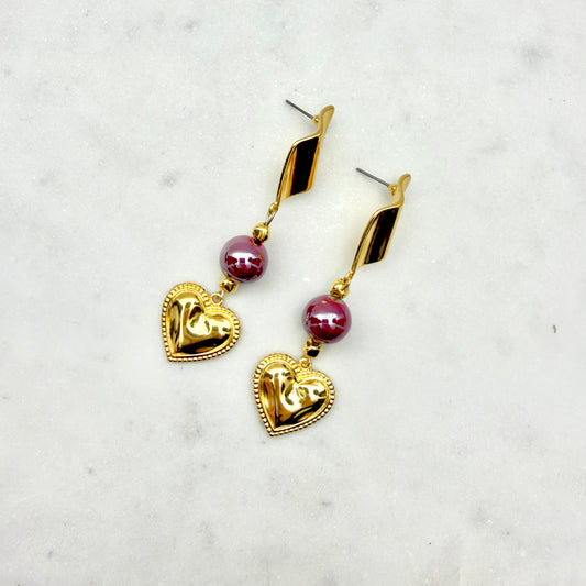 κρεμαστά σκουλαρίκια καρδιά