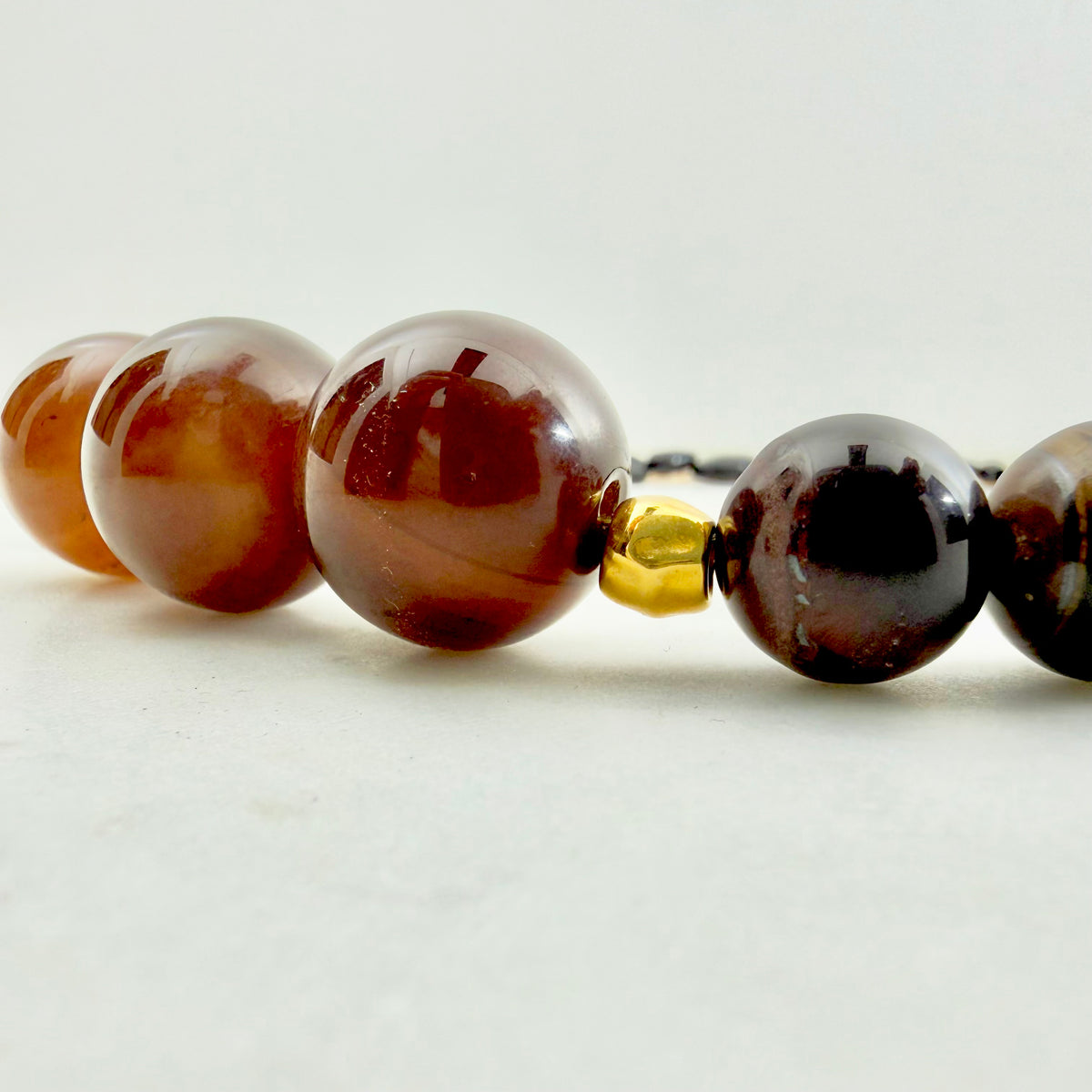 ember necklace amber black brown beaded autumn jewelry