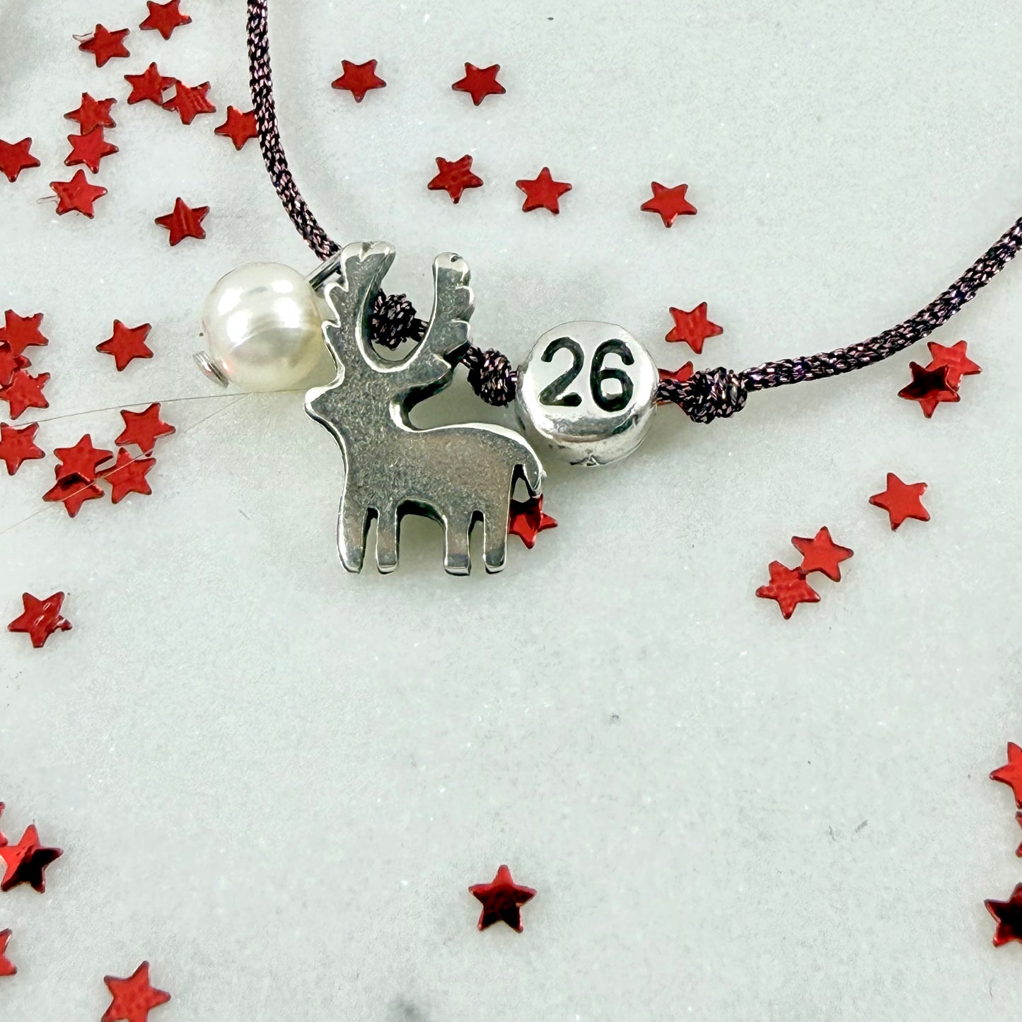 festive pearl lucky charm bracelet