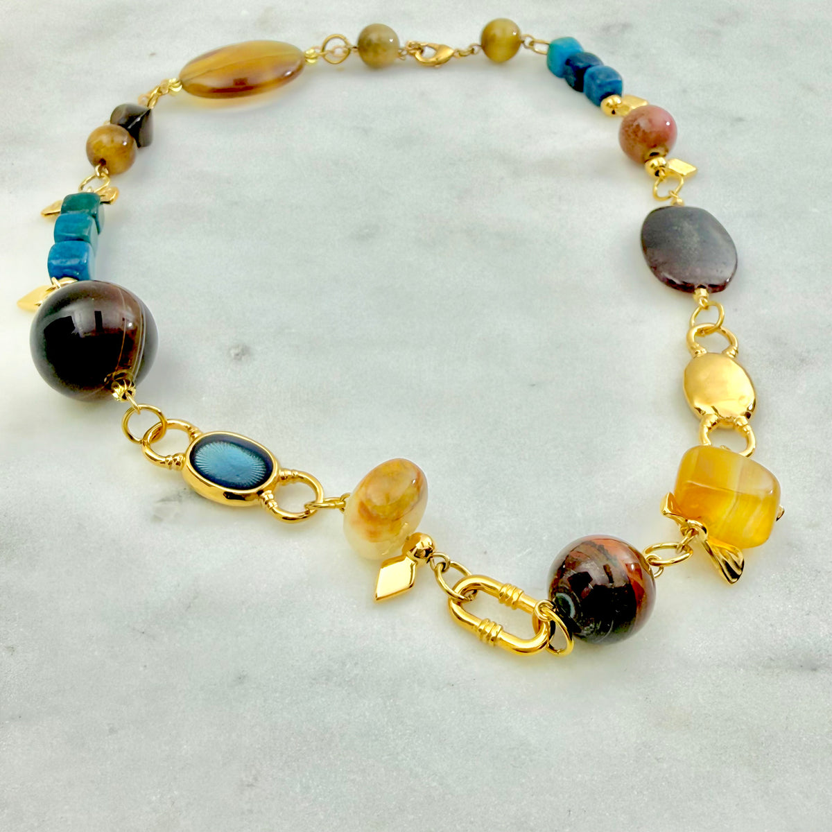 nomad necklace colorful beaded autumn jewelry