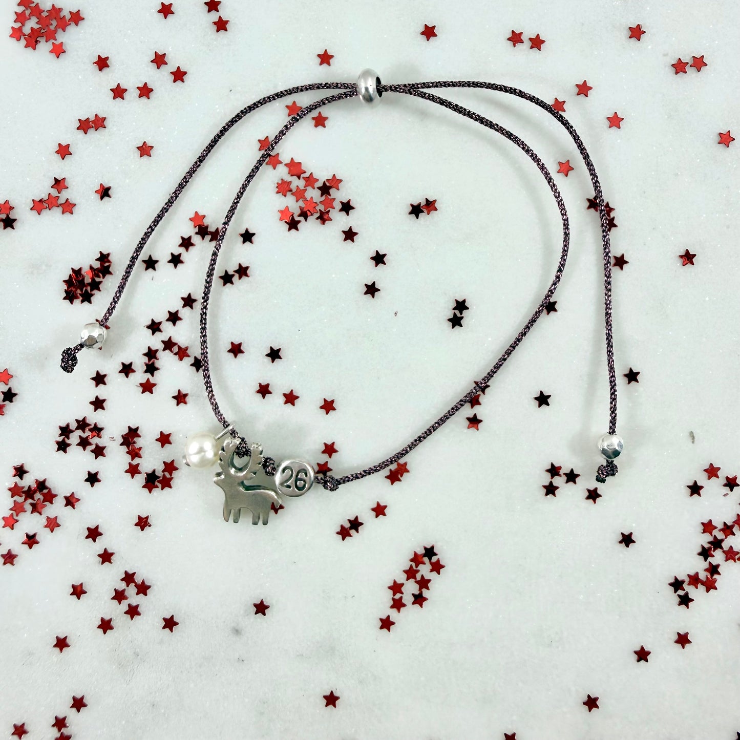 festive pearl lucky charm bracelet