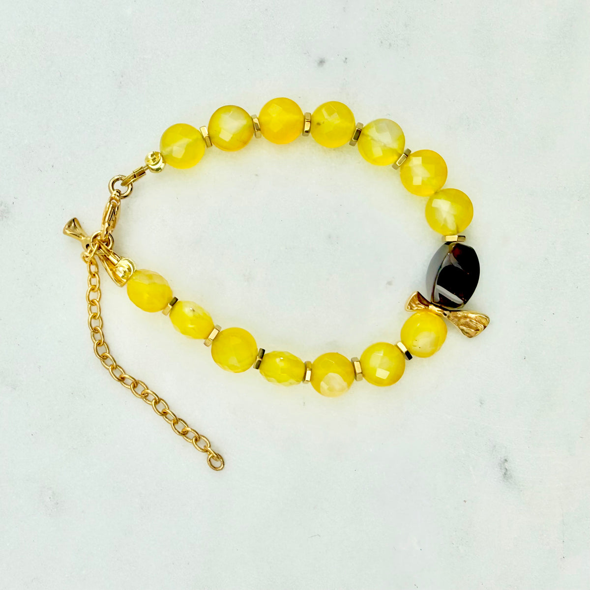 honey bracelet yellow beaded autumn jewelry