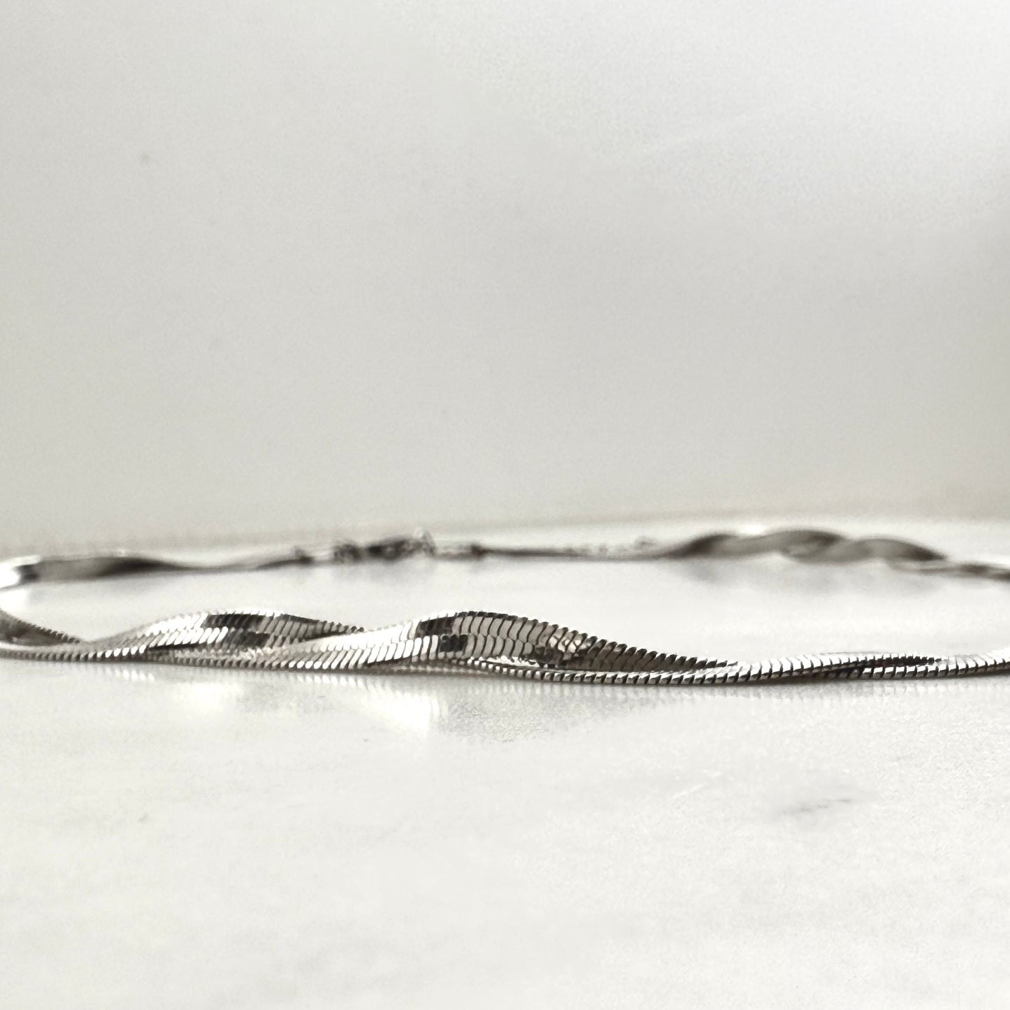 διπλό ατσάλινο κολιέ από αλυσίδα με snake pattern