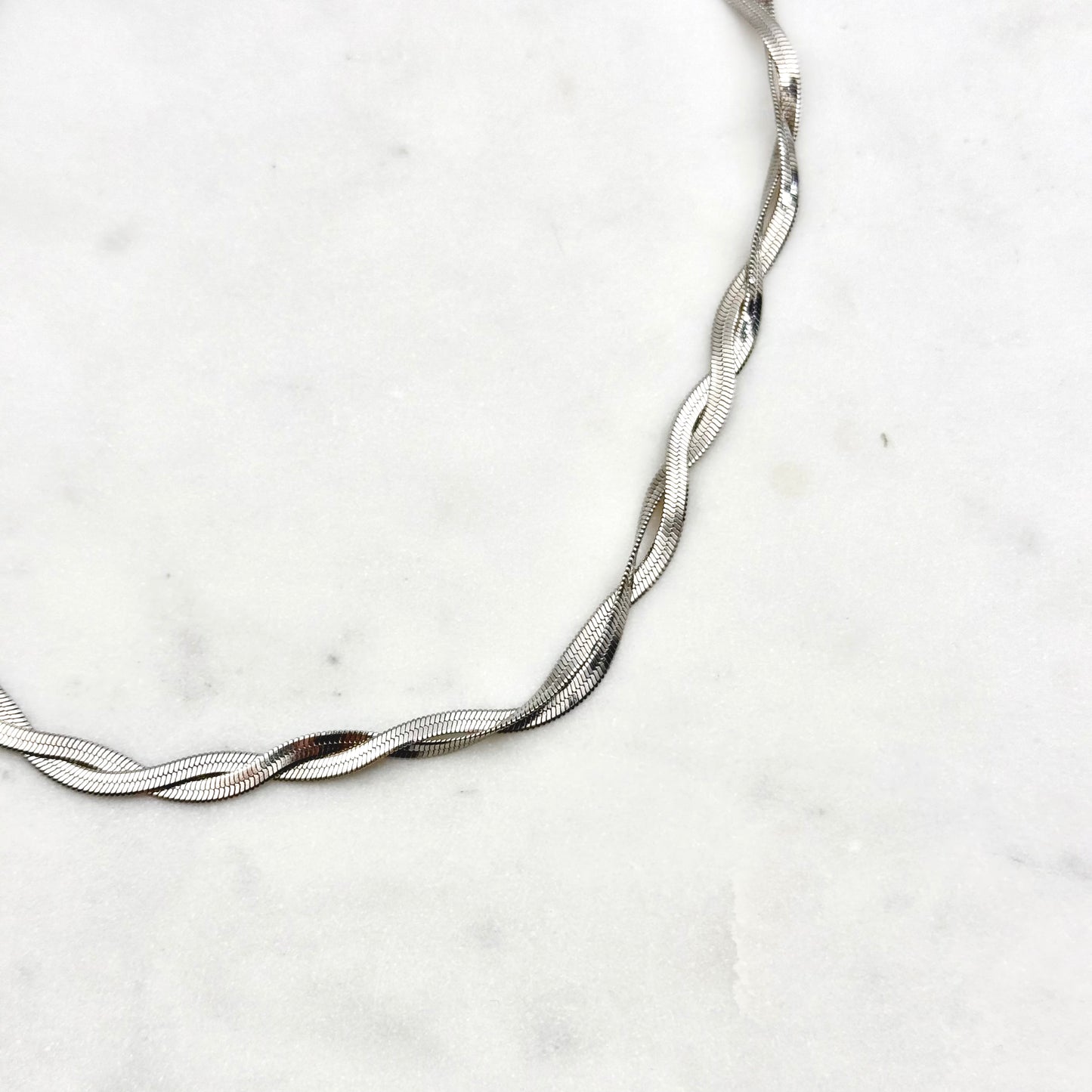 διπλό ατσάλινο κολιέ από αλυσίδα με snake pattern